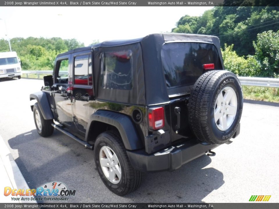 2008 Jeep Wrangler Unlimited X 4x4 Black / Dark Slate Gray/Med Slate Gray Photo #7