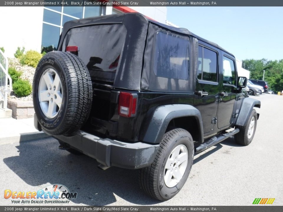 2008 Jeep Wrangler Unlimited X 4x4 Black / Dark Slate Gray/Med Slate Gray Photo #9