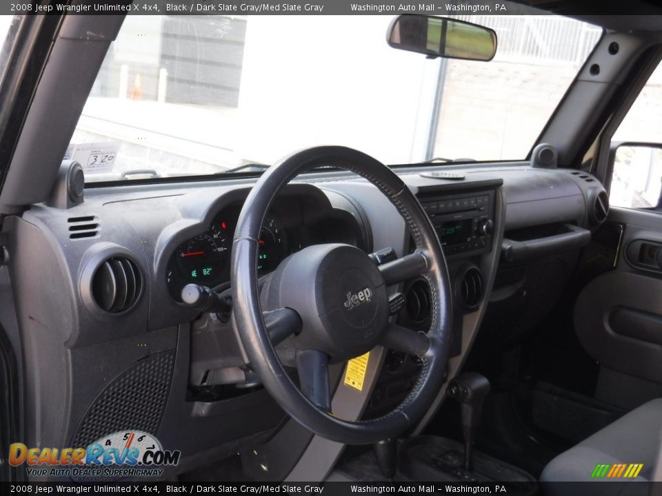 2008 Jeep Wrangler Unlimited X 4x4 Black / Dark Slate Gray/Med Slate Gray Photo #10