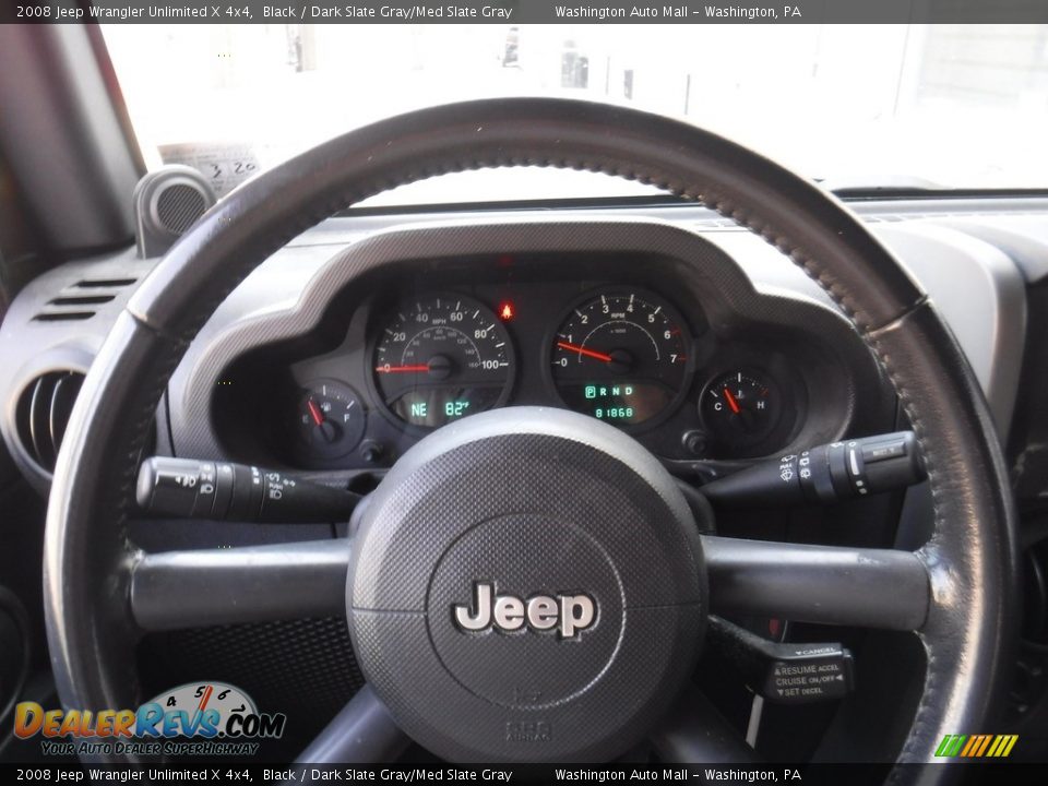 2008 Jeep Wrangler Unlimited X 4x4 Black / Dark Slate Gray/Med Slate Gray Photo #15