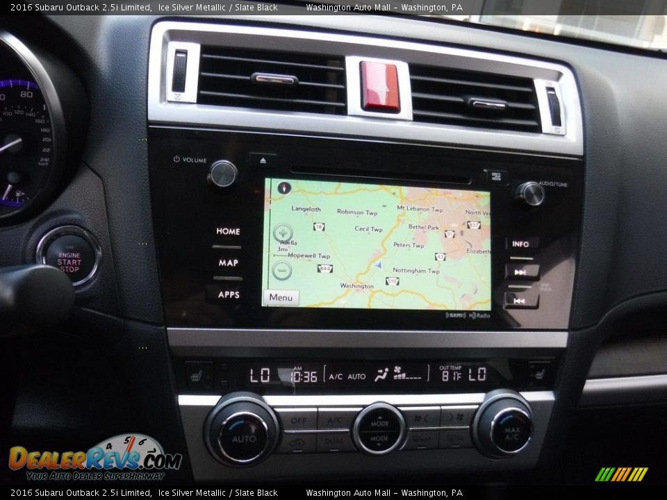 2016 Subaru Outback 2.5i Limited Ice Silver Metallic / Slate Black Photo #19