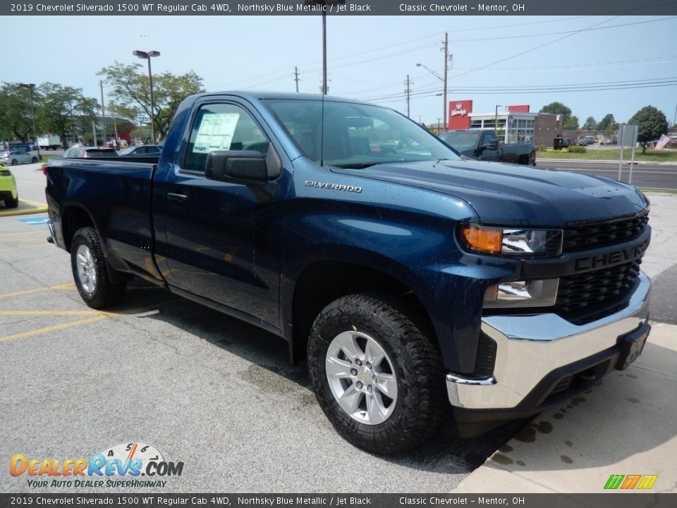2019 Chevrolet Silverado 1500 WT Regular Cab 4WD Northsky Blue Metallic / Jet Black Photo #3
