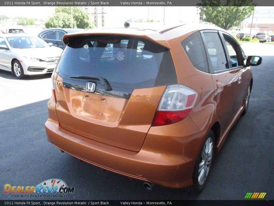 2011 Honda Fit Sport Orange Revolution Metallic / Sport Black Photo #5