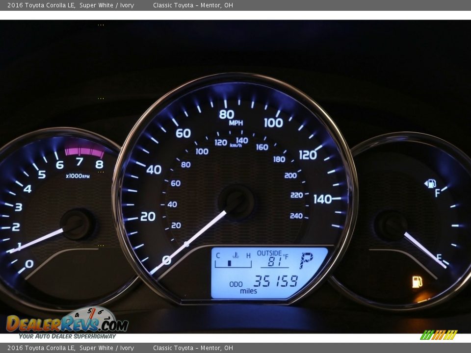 2016 Toyota Corolla LE Super White / Ivory Photo #7