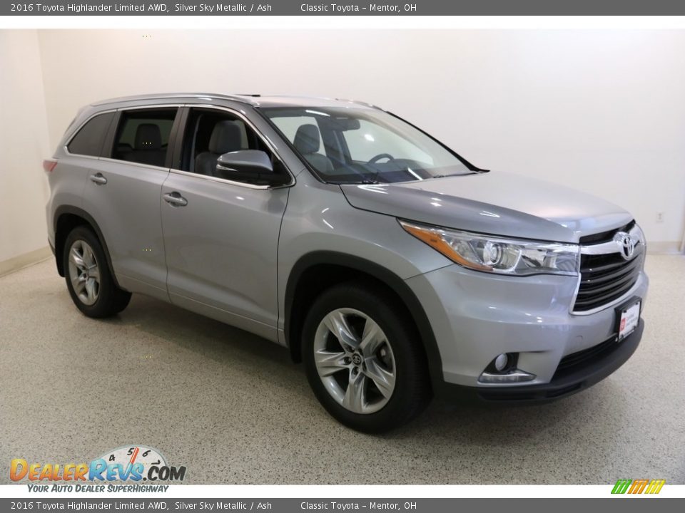 2016 Toyota Highlander Limited AWD Silver Sky Metallic / Ash Photo #1