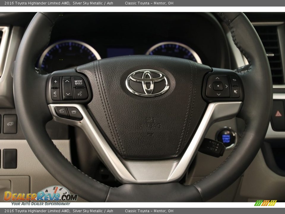 2016 Toyota Highlander Limited AWD Silver Sky Metallic / Ash Photo #7