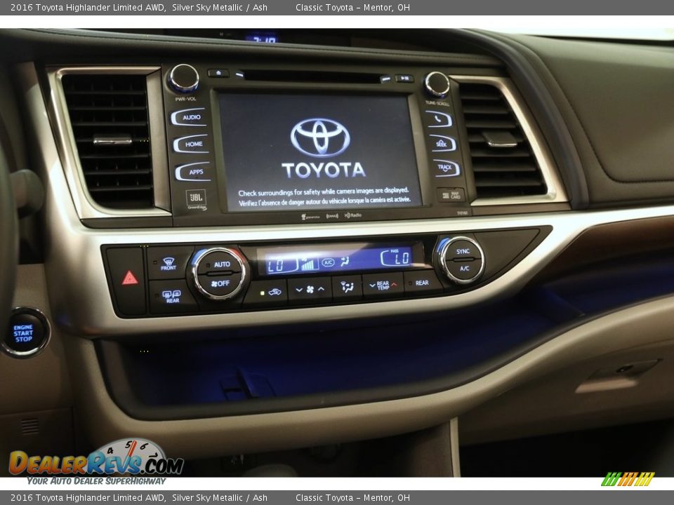 2016 Toyota Highlander Limited AWD Silver Sky Metallic / Ash Photo #9