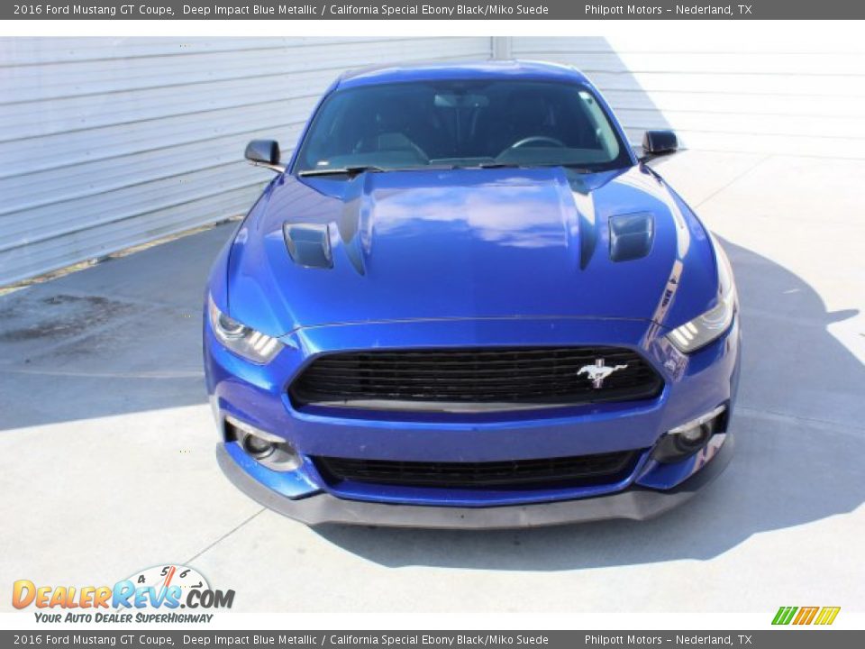2016 Ford Mustang GT Coupe Deep Impact Blue Metallic / California Special Ebony Black/Miko Suede Photo #3