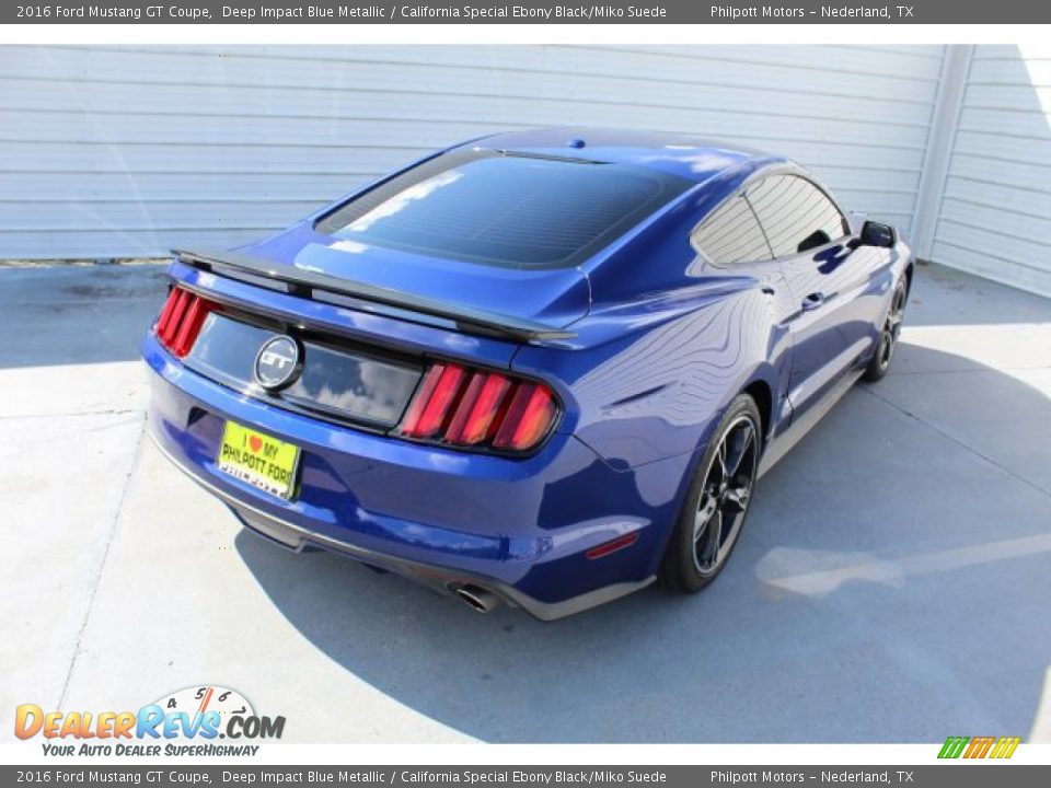 2016 Ford Mustang GT Coupe Deep Impact Blue Metallic / California Special Ebony Black/Miko Suede Photo #7