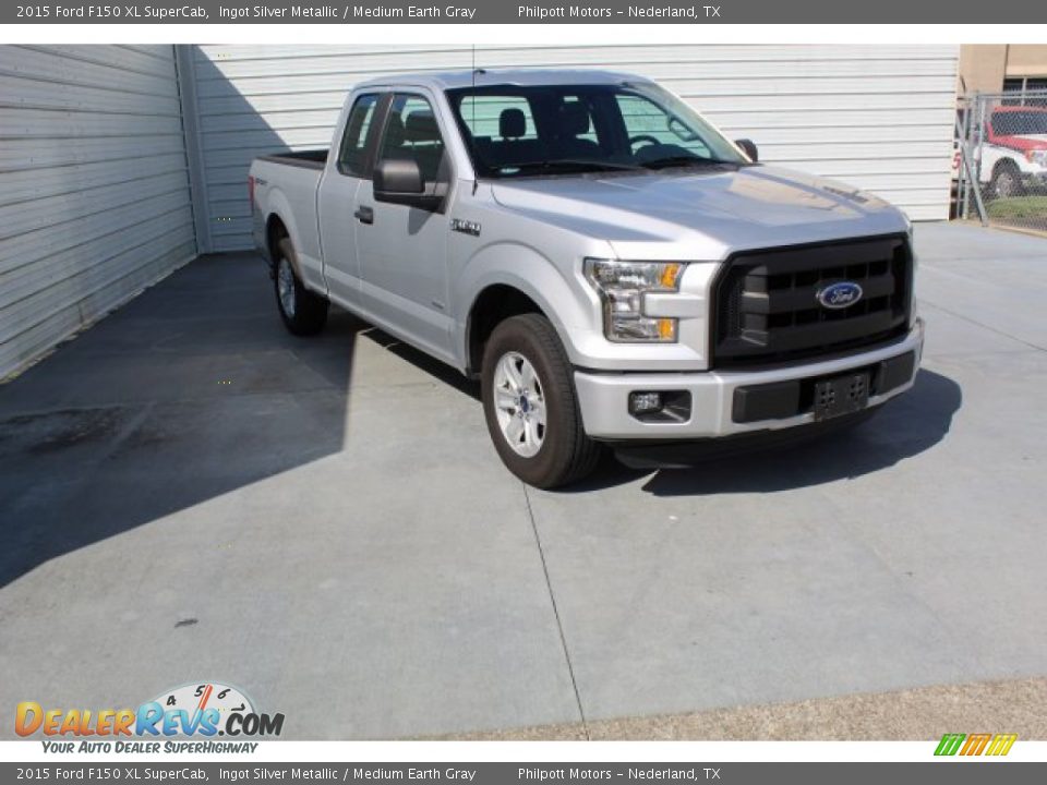 2015 Ford F150 XL SuperCab Ingot Silver Metallic / Medium Earth Gray Photo #2