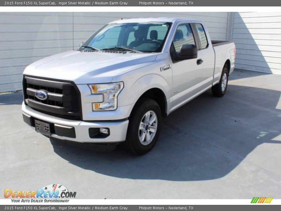 2015 Ford F150 XL SuperCab Ingot Silver Metallic / Medium Earth Gray Photo #4