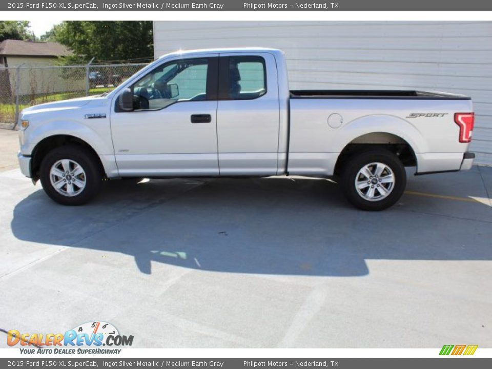 2015 Ford F150 XL SuperCab Ingot Silver Metallic / Medium Earth Gray Photo #6
