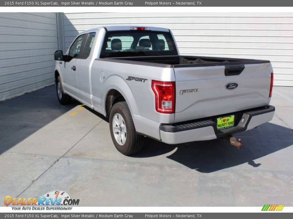 2015 Ford F150 XL SuperCab Ingot Silver Metallic / Medium Earth Gray Photo #7