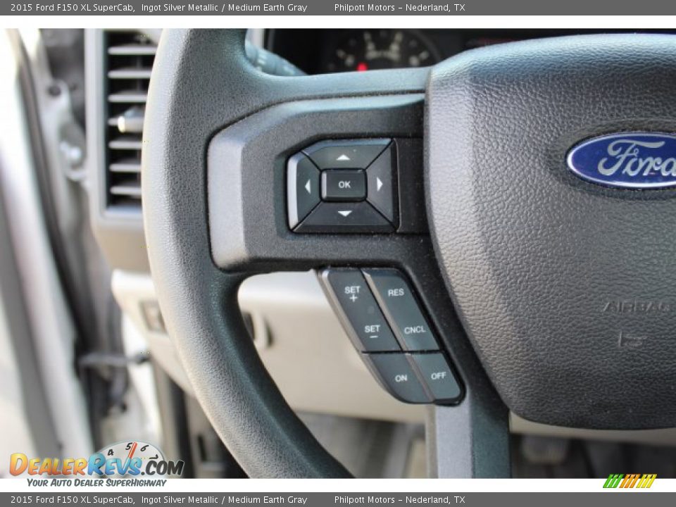 2015 Ford F150 XL SuperCab Ingot Silver Metallic / Medium Earth Gray Photo #12