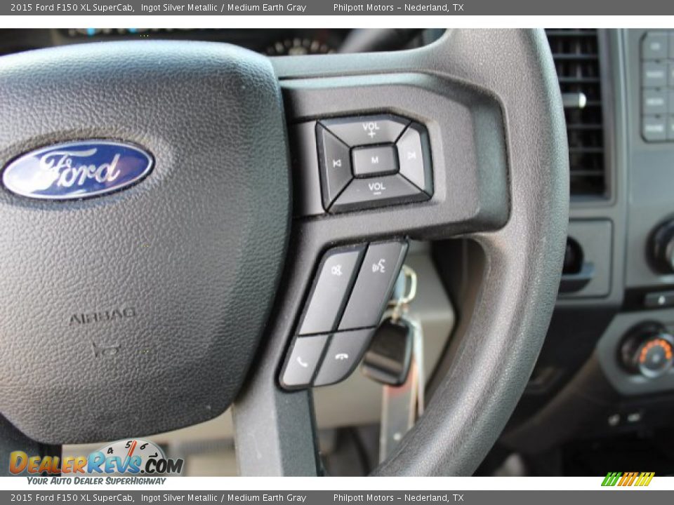 2015 Ford F150 XL SuperCab Ingot Silver Metallic / Medium Earth Gray Photo #13