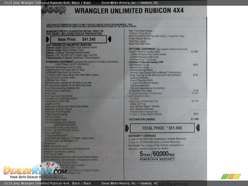 2019 Jeep Wrangler Unlimited Rubicon 4x4 Black / Black Photo #33