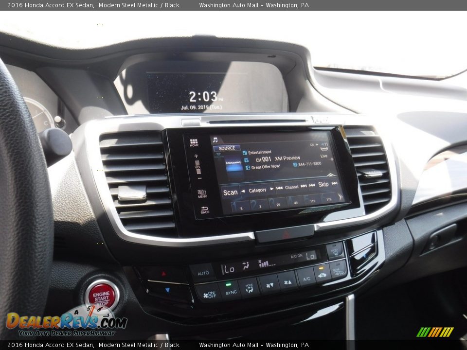 2016 Honda Accord EX Sedan Modern Steel Metallic / Black Photo #17