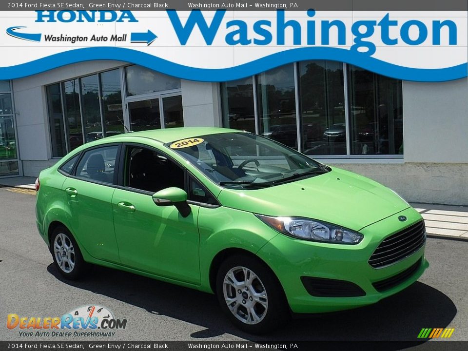 2014 Ford Fiesta SE Sedan Green Envy / Charcoal Black Photo #1