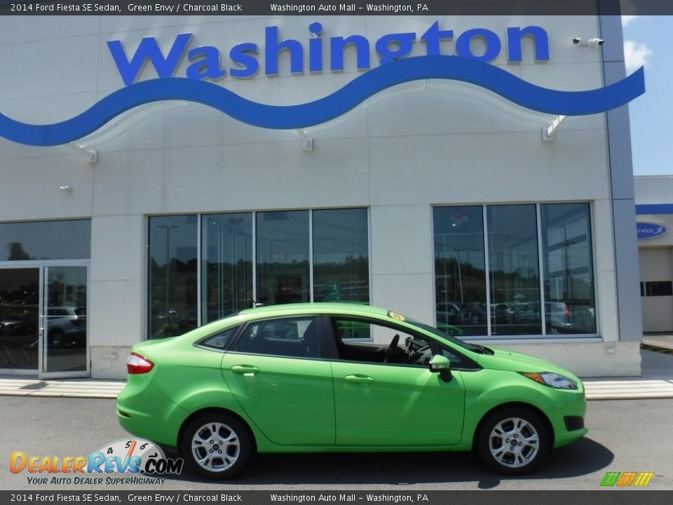 2014 Ford Fiesta SE Sedan Green Envy / Charcoal Black Photo #2