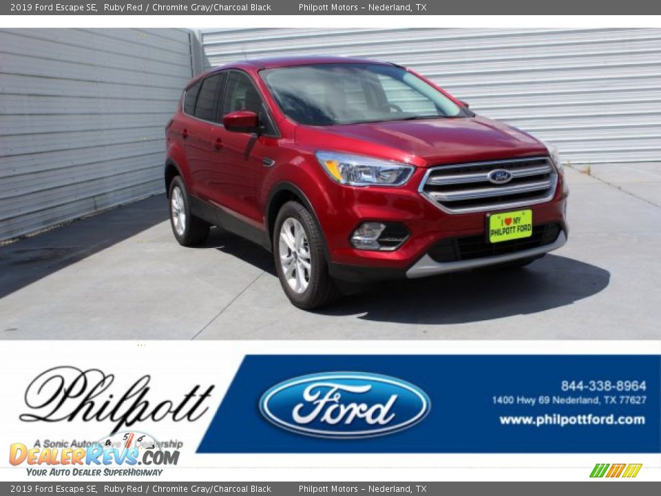 2019 Ford Escape SE Ruby Red / Chromite Gray/Charcoal Black Photo #1