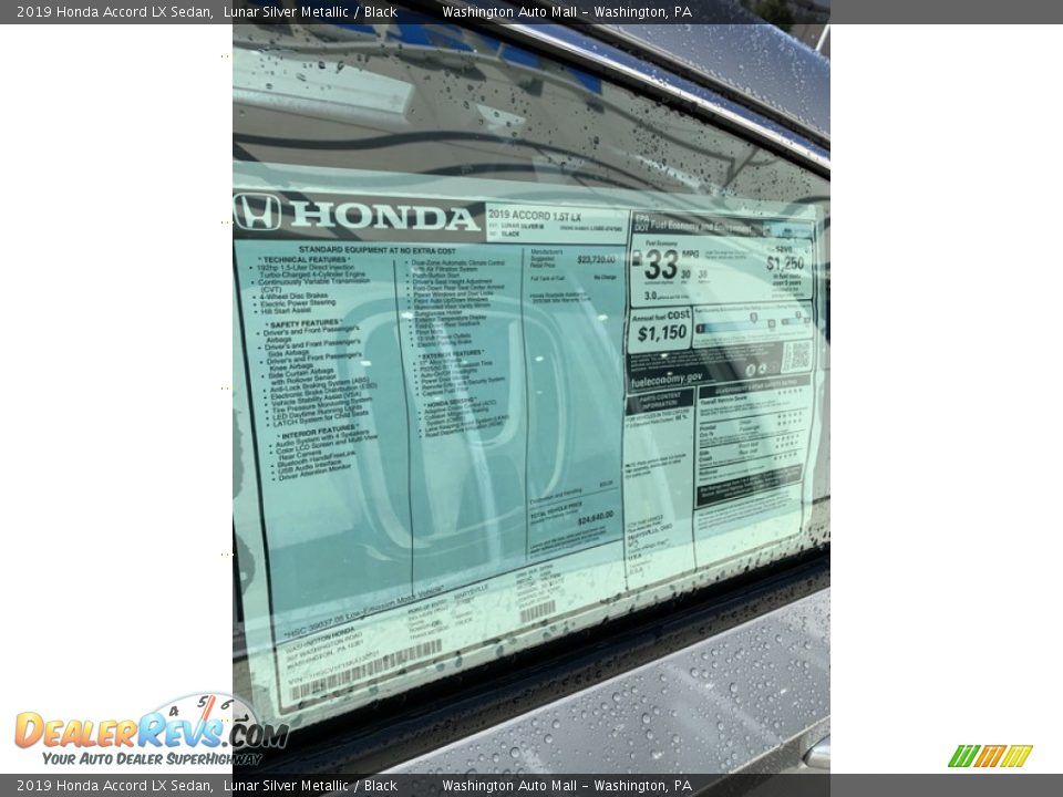 2019 Honda Accord LX Sedan Lunar Silver Metallic / Black Photo #15