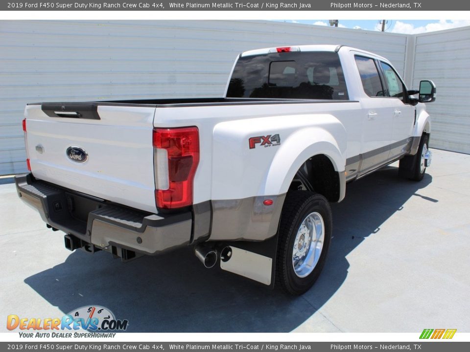 2019 Ford F450 Super Duty King Ranch Crew Cab 4x4 White Platinum Metallic Tri-Coat / King Ranch Java Photo #8