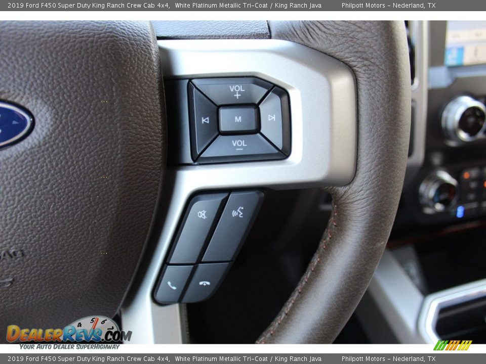 2019 Ford F450 Super Duty King Ranch Crew Cab 4x4 White Platinum Metallic Tri-Coat / King Ranch Java Photo #13