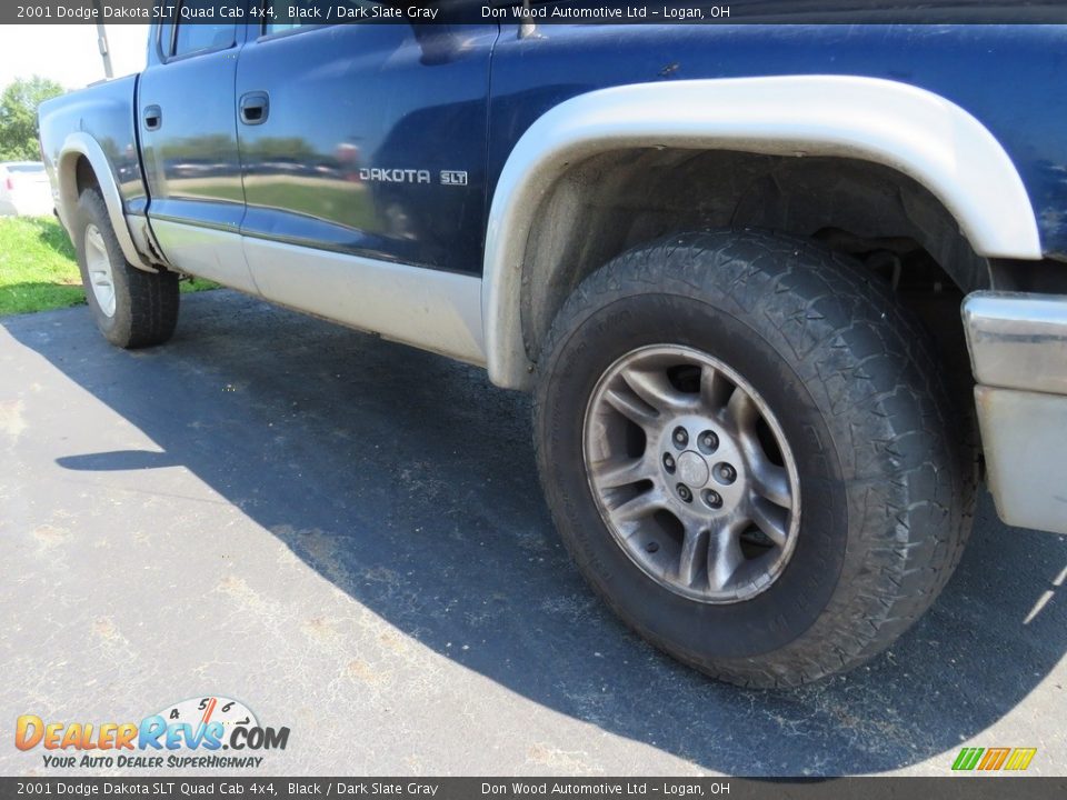 2001 Dodge Dakota SLT Quad Cab 4x4 Black / Dark Slate Gray Photo #3