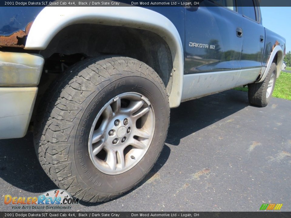 2001 Dodge Dakota SLT Quad Cab 4x4 Black / Dark Slate Gray Photo #8