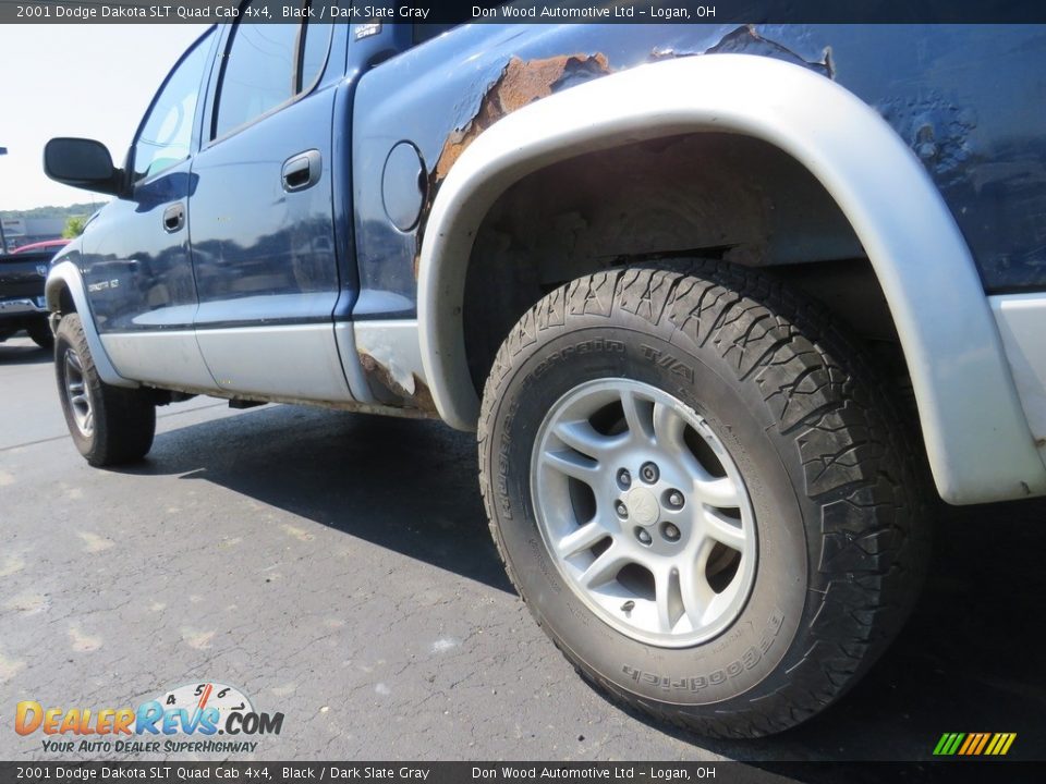 2001 Dodge Dakota SLT Quad Cab 4x4 Black / Dark Slate Gray Photo #9