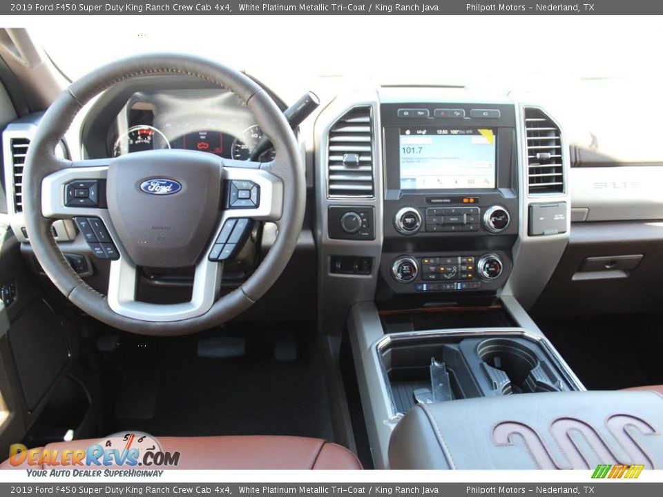 2019 Ford F450 Super Duty King Ranch Crew Cab 4x4 White Platinum Metallic Tri-Coat / King Ranch Java Photo #21