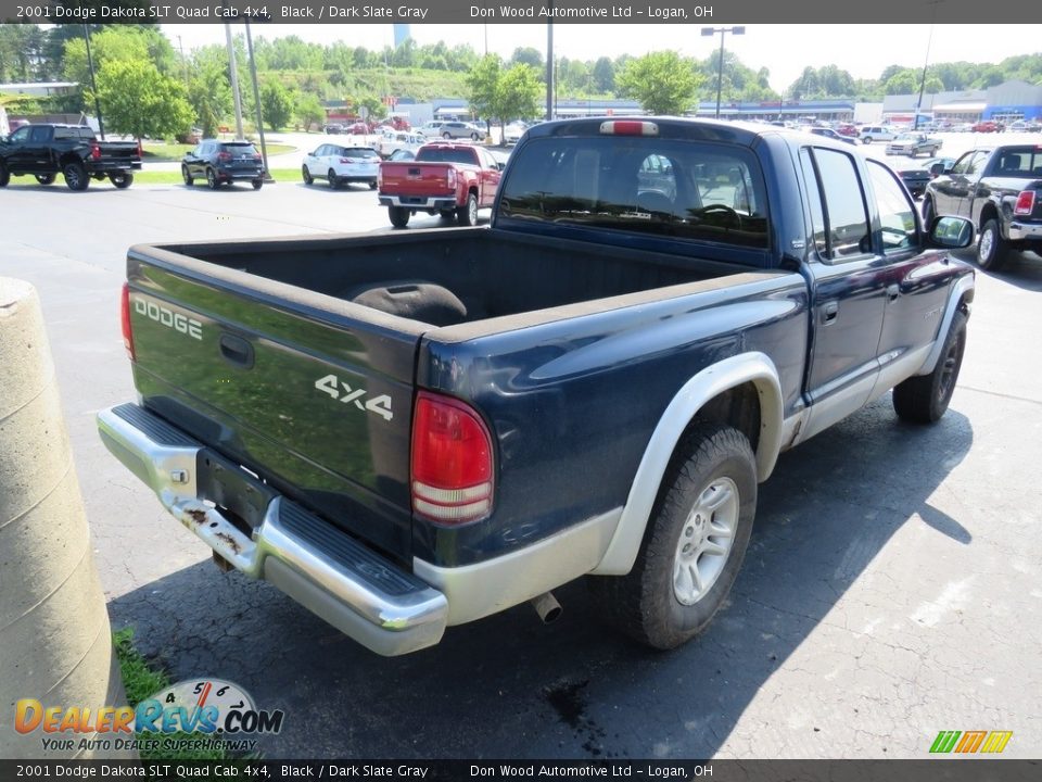 2001 Dodge Dakota SLT Quad Cab 4x4 Black / Dark Slate Gray Photo #11