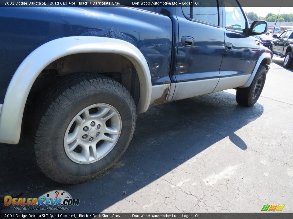 2001 Dodge Dakota SLT Quad Cab 4x4 Black / Dark Slate Gray Photo #12