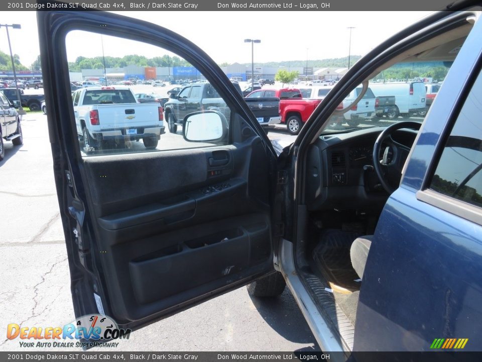 2001 Dodge Dakota SLT Quad Cab 4x4 Black / Dark Slate Gray Photo #13