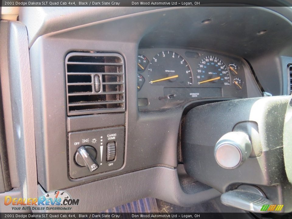 2001 Dodge Dakota SLT Quad Cab 4x4 Black / Dark Slate Gray Photo #15