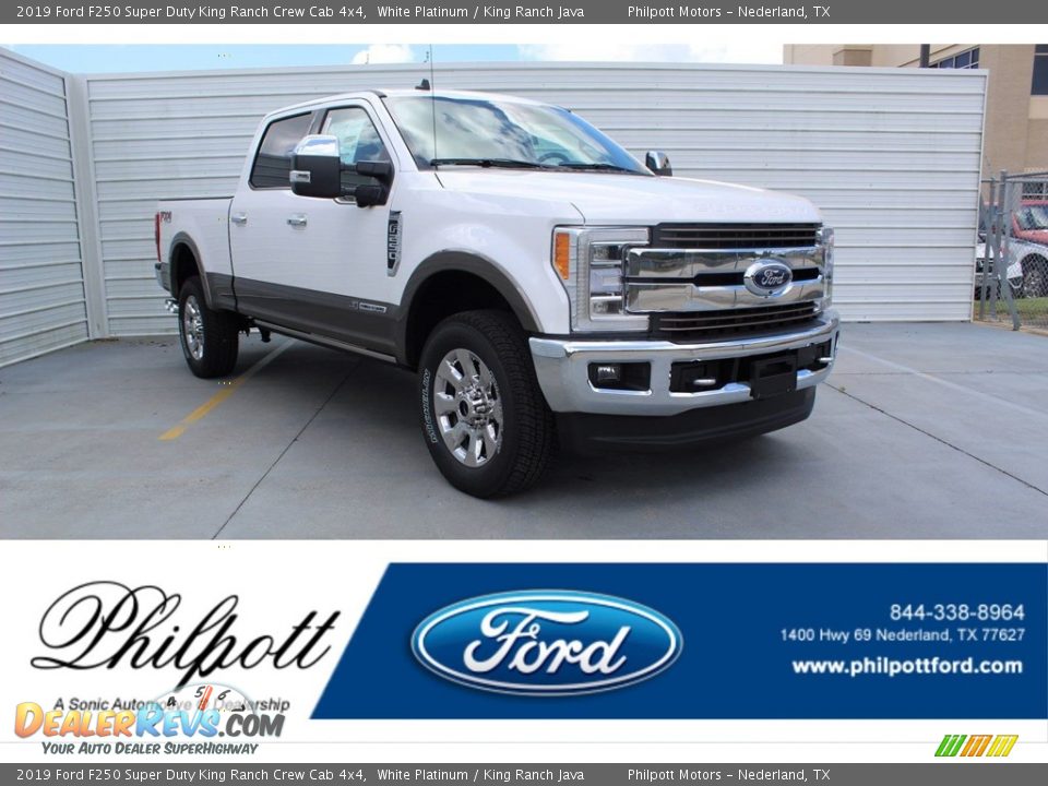 2019 Ford F250 Super Duty King Ranch Crew Cab 4x4 White Platinum / King Ranch Java Photo #1