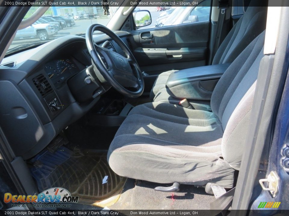 2001 Dodge Dakota SLT Quad Cab 4x4 Black / Dark Slate Gray Photo #16