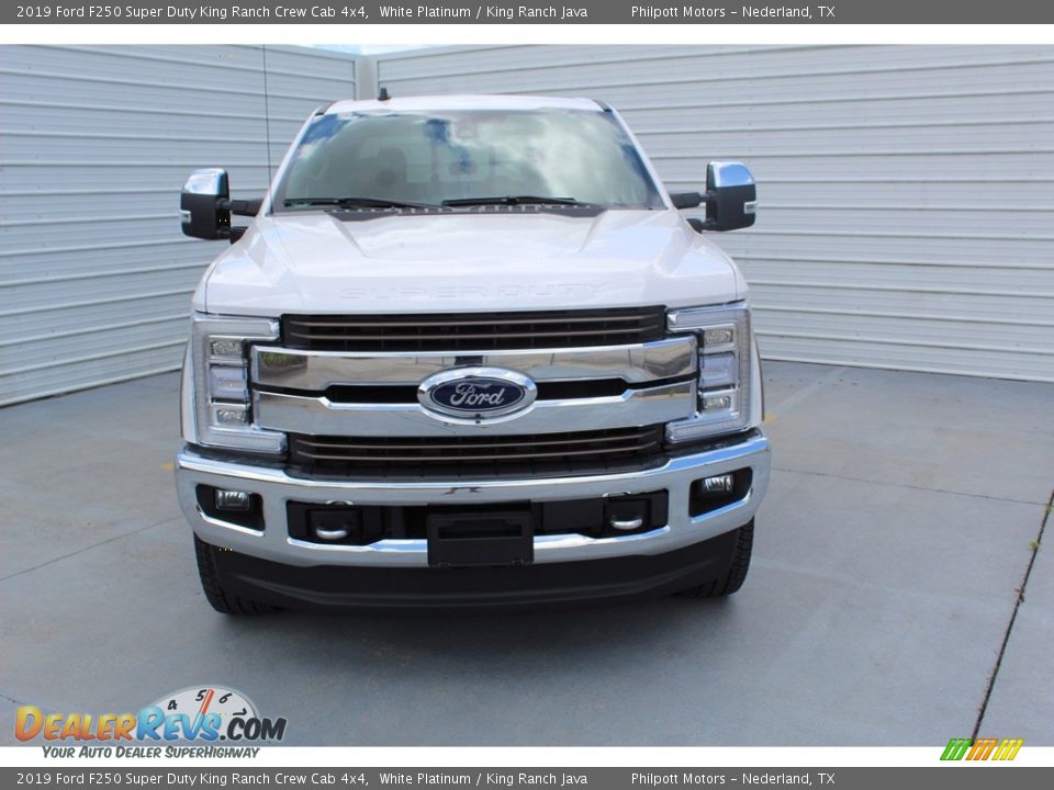 2019 Ford F250 Super Duty King Ranch Crew Cab 4x4 White Platinum / King Ranch Java Photo #3