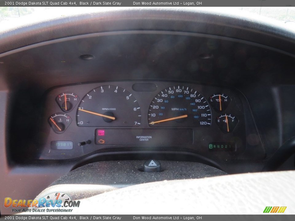 2001 Dodge Dakota SLT Quad Cab 4x4 Black / Dark Slate Gray Photo #19