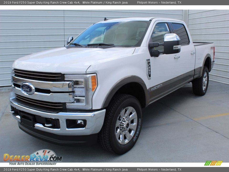 2019 Ford F250 Super Duty King Ranch Crew Cab 4x4 White Platinum / King Ranch Java Photo #4