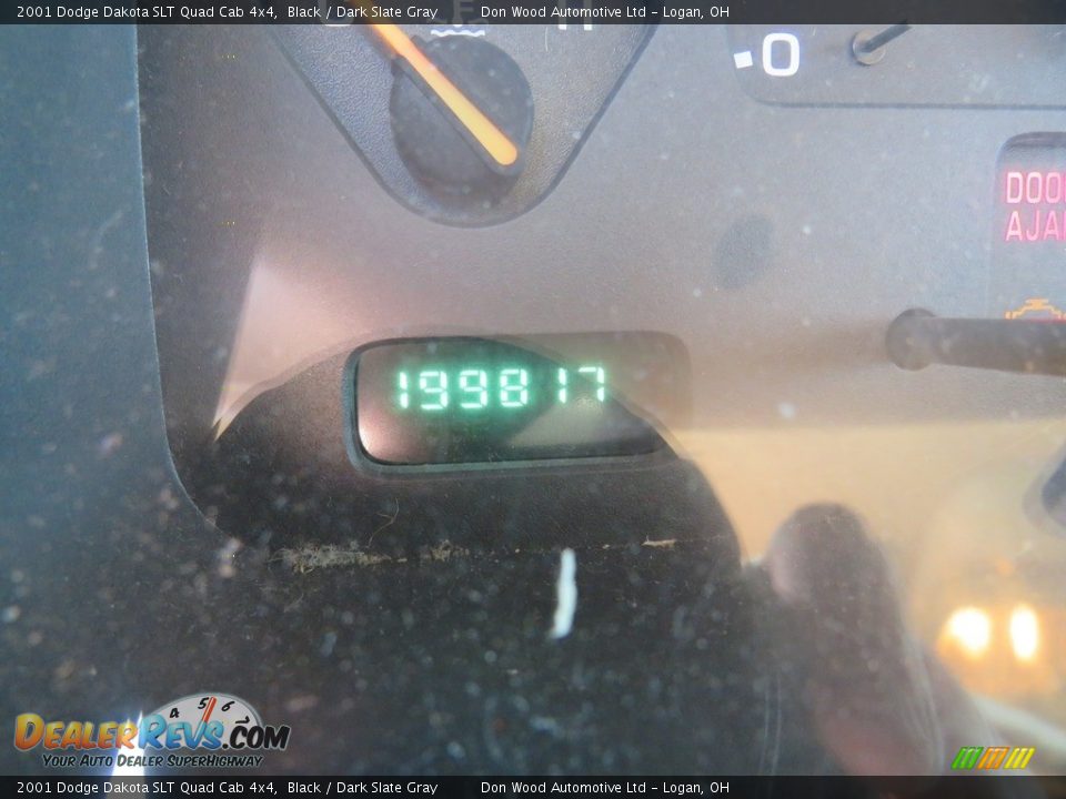 2001 Dodge Dakota SLT Quad Cab 4x4 Black / Dark Slate Gray Photo #20