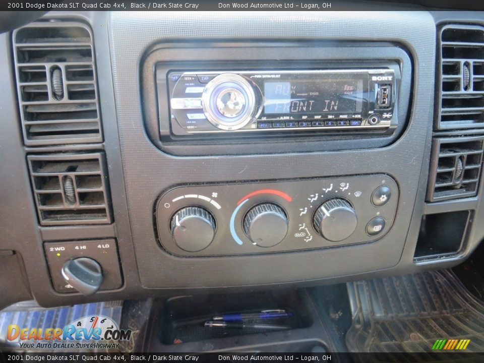 2001 Dodge Dakota SLT Quad Cab 4x4 Black / Dark Slate Gray Photo #21