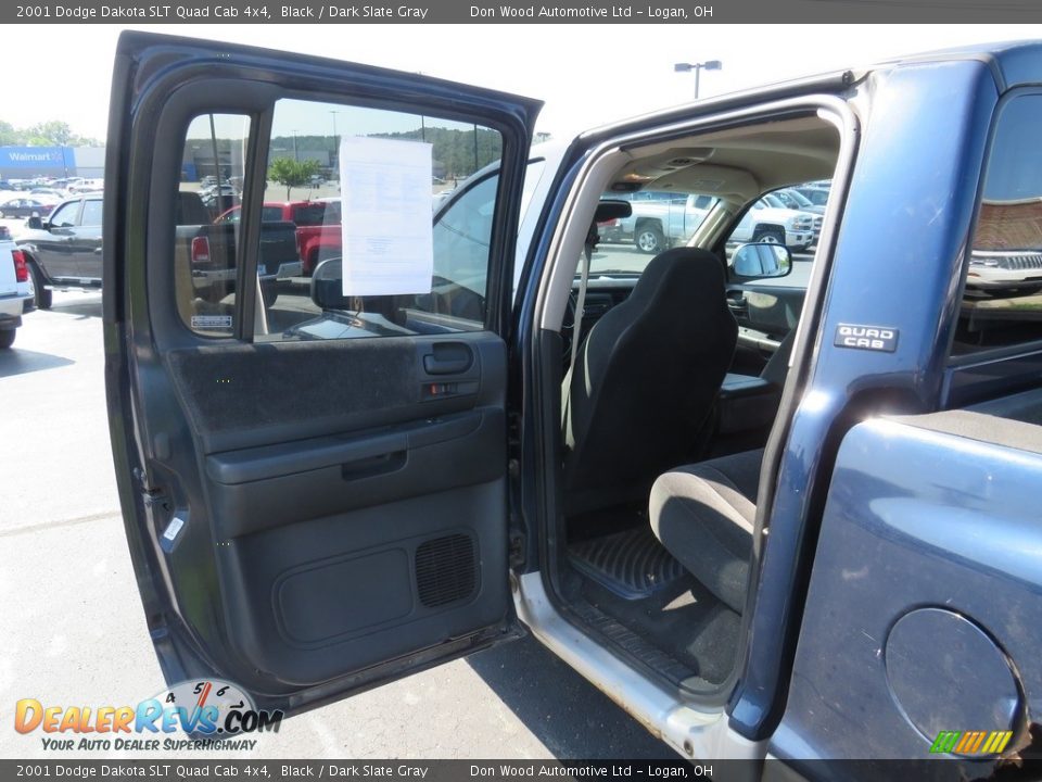 2001 Dodge Dakota SLT Quad Cab 4x4 Black / Dark Slate Gray Photo #22