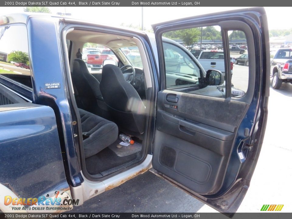 2001 Dodge Dakota SLT Quad Cab 4x4 Black / Dark Slate Gray Photo #25
