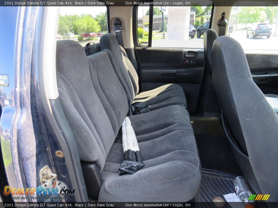 2001 Dodge Dakota SLT Quad Cab 4x4 Black / Dark Slate Gray Photo #26