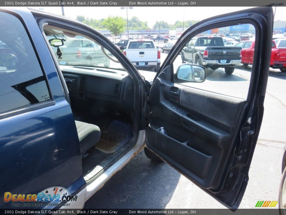 2001 Dodge Dakota SLT Quad Cab 4x4 Black / Dark Slate Gray Photo #27