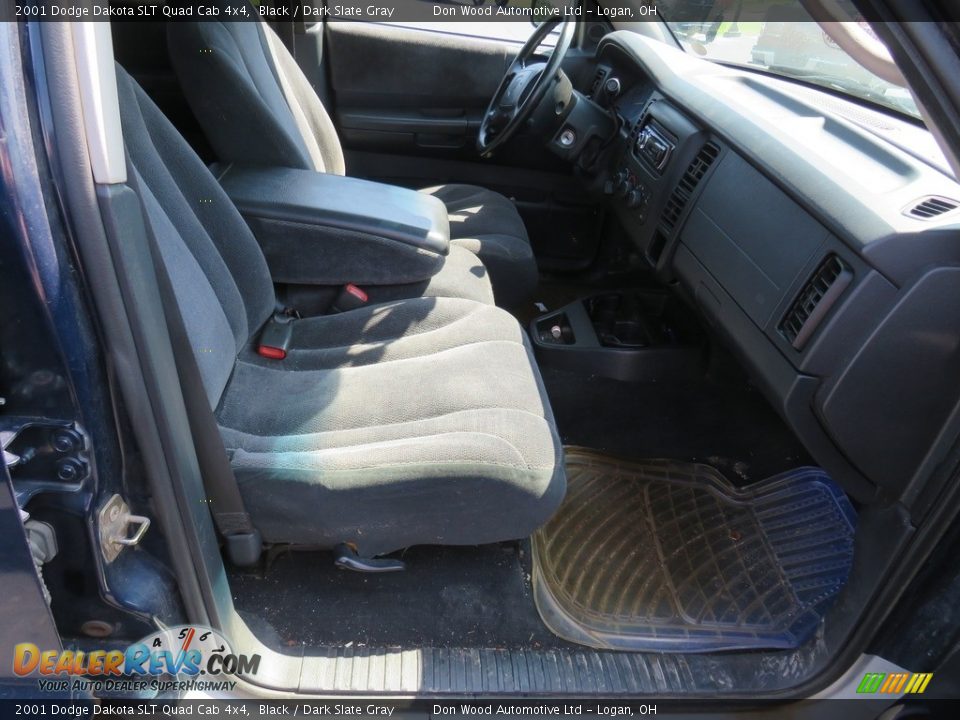 2001 Dodge Dakota SLT Quad Cab 4x4 Black / Dark Slate Gray Photo #28