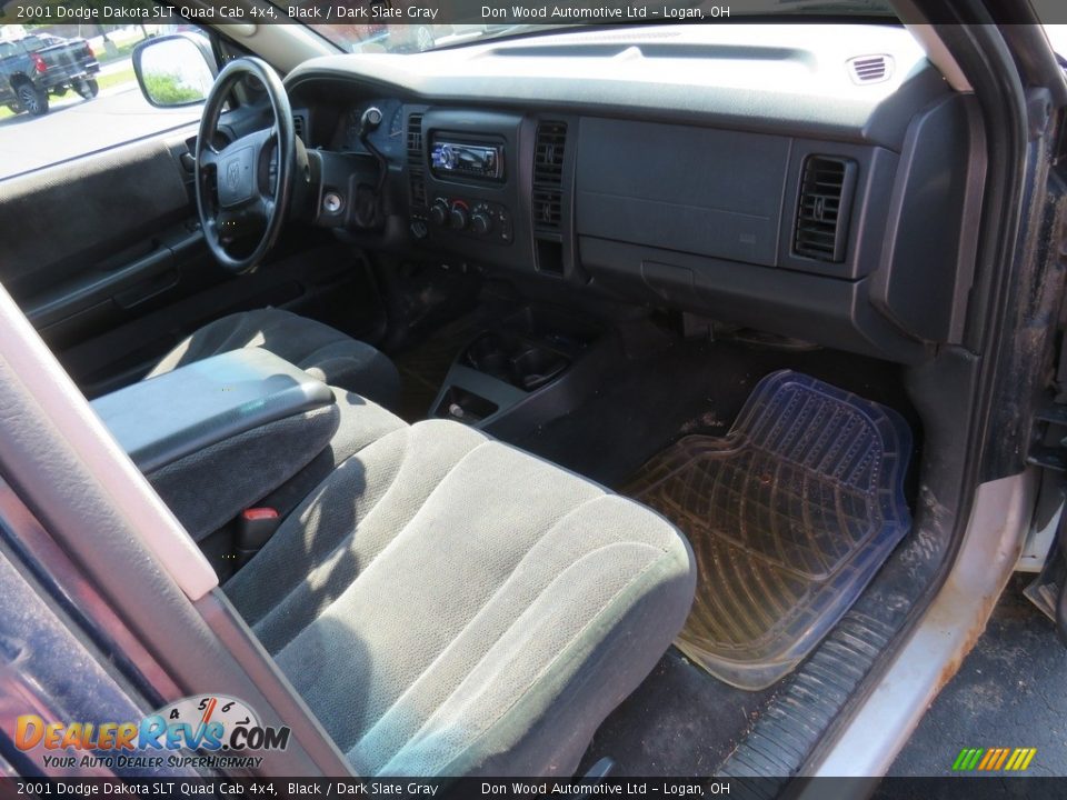 2001 Dodge Dakota SLT Quad Cab 4x4 Black / Dark Slate Gray Photo #29