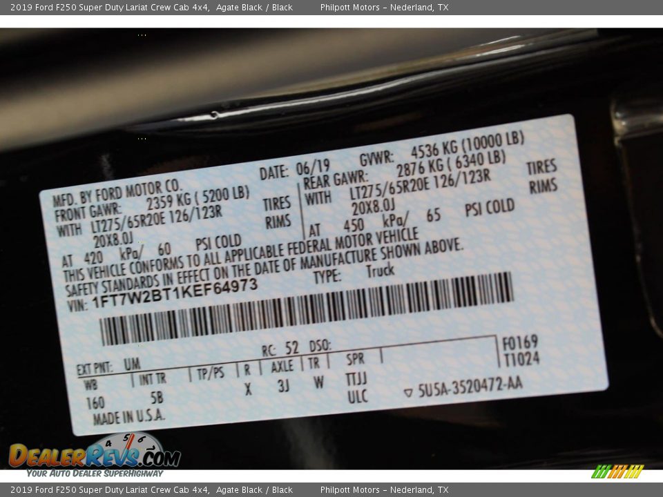 2019 Ford F250 Super Duty Lariat Crew Cab 4x4 Agate Black / Black Photo #27
