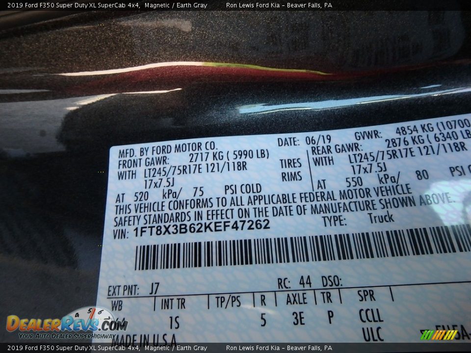 2019 Ford F350 Super Duty XL SuperCab 4x4 Magnetic / Earth Gray Photo #14